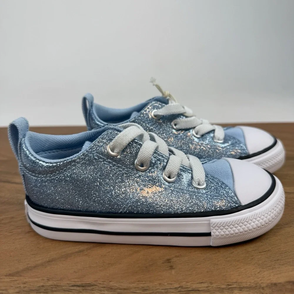 New NIB Little Kids Converse Chuck Taylor All Star Madison OX Sparkle Sneaker 7C